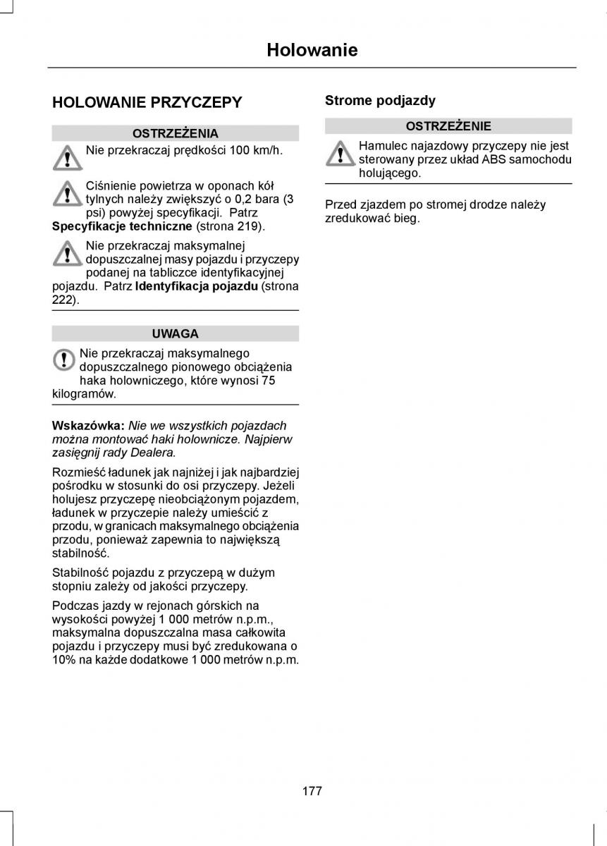 Ford Focus III 3 instrukcja obslugi / page 179