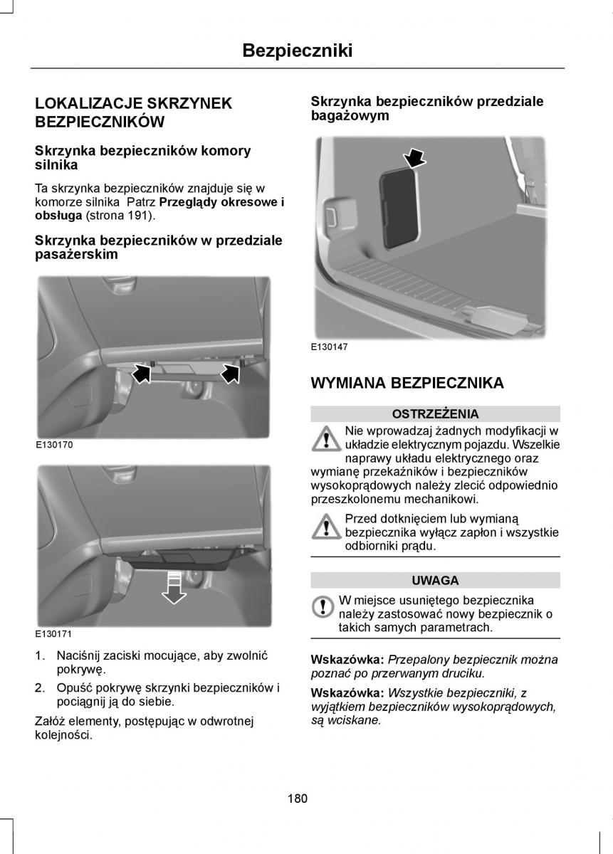 Ford Focus III 3 instrukcja obslugi / page 182