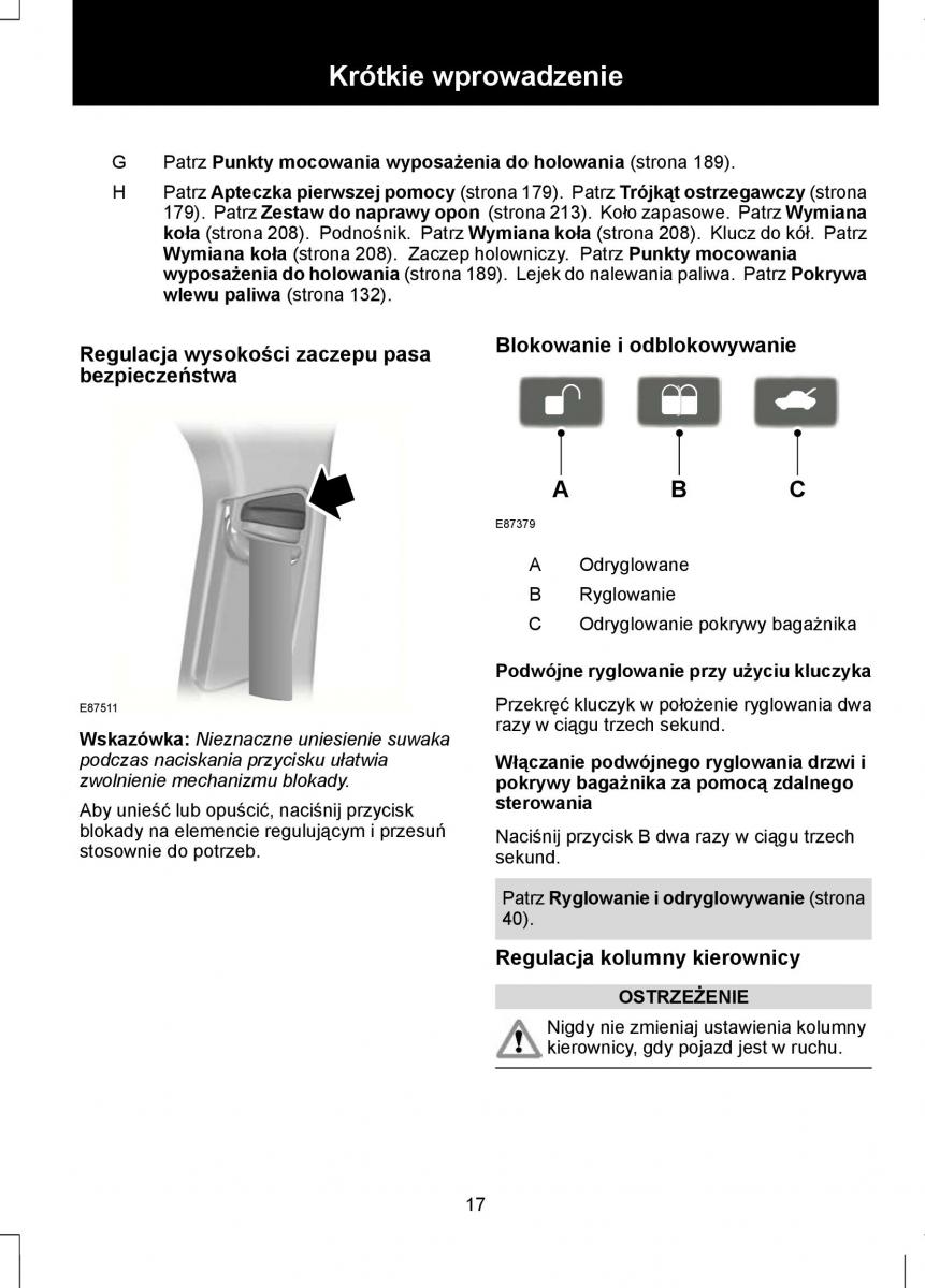 Ford Focus III 3 instrukcja obslugi / page 19