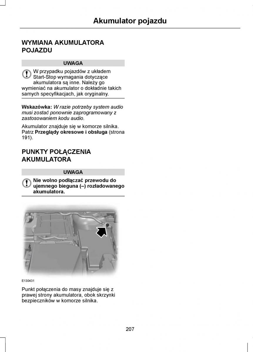 Ford Focus III 3 instrukcja obslugi / page 209