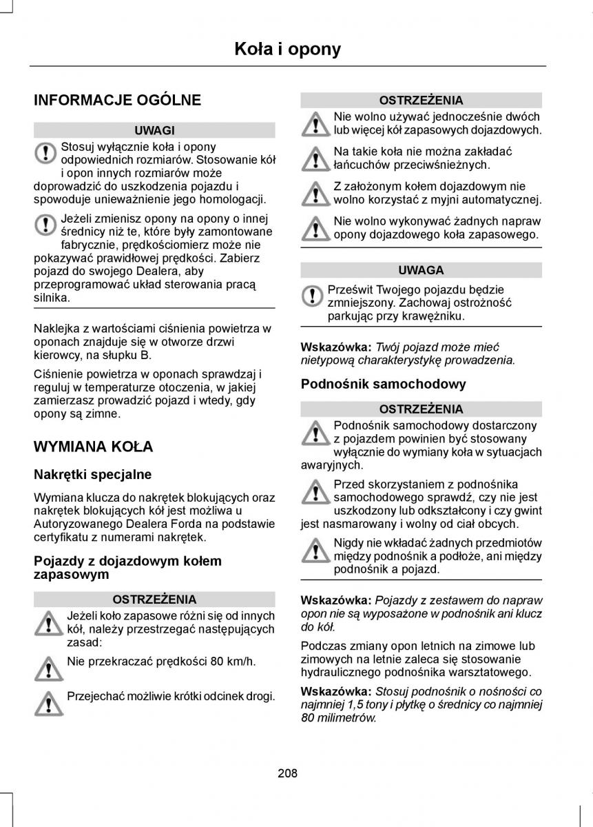 Ford Focus III 3 instrukcja obslugi / page 210