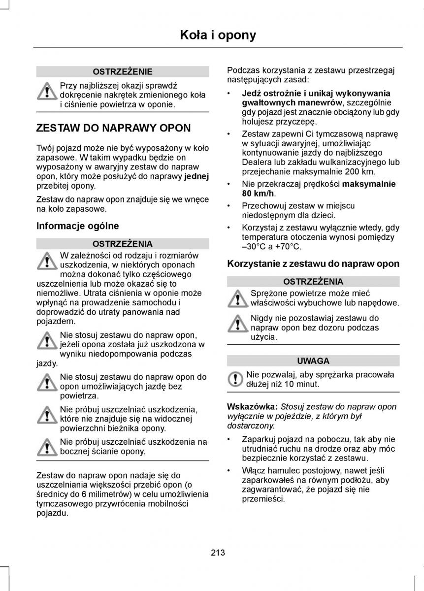 Ford Focus III 3 instrukcja obslugi / page 215