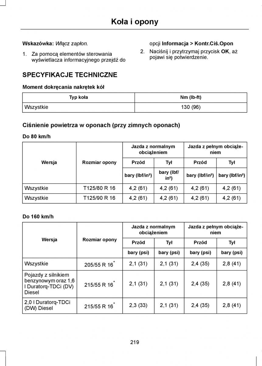 Ford Focus III 3 instrukcja obslugi / page 221