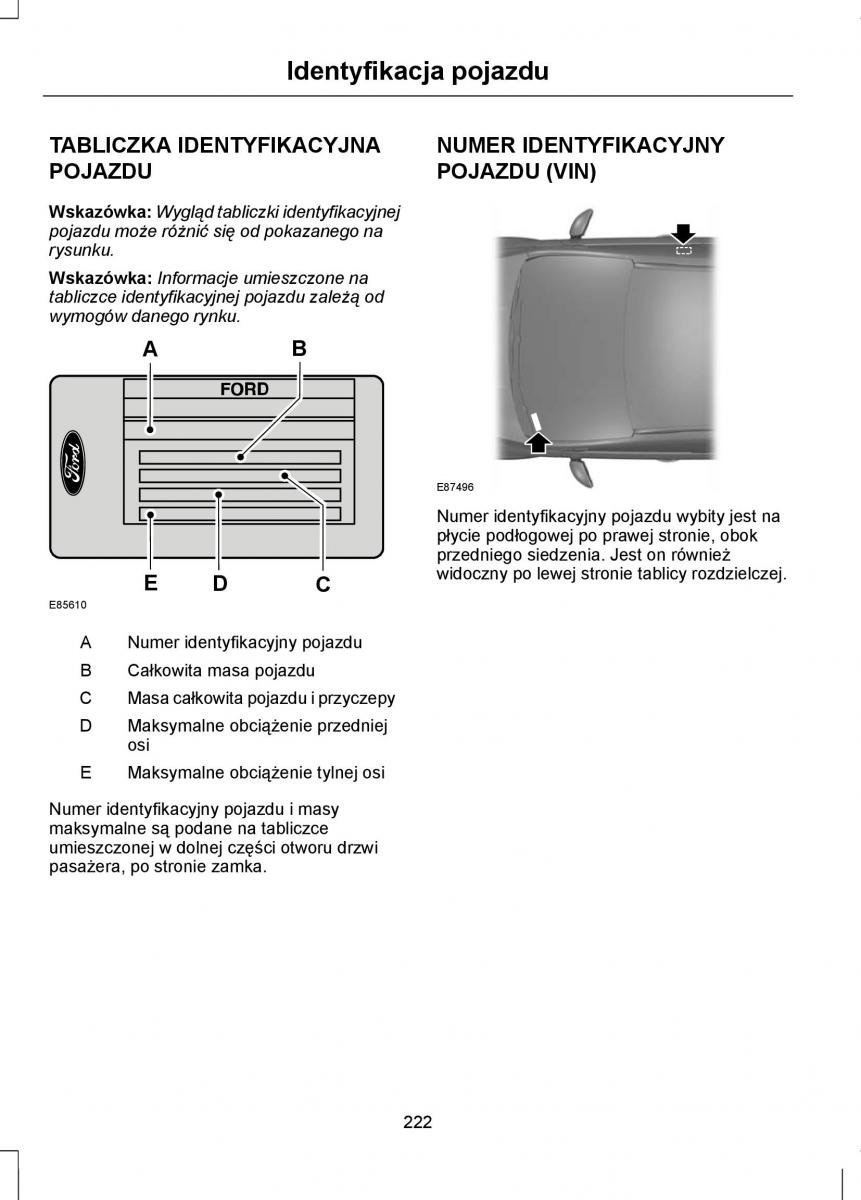 Ford Focus III 3 instrukcja obslugi / page 224