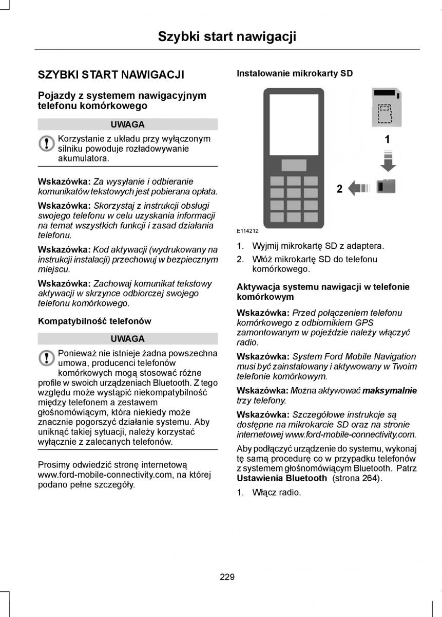 Ford Focus III 3 instrukcja obslugi / page 231