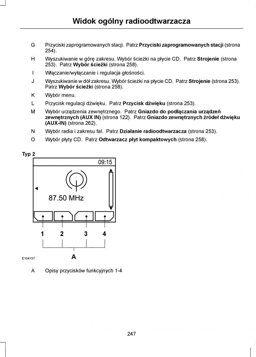 Ford Focus III 3 instrukcja obslugi / page 249