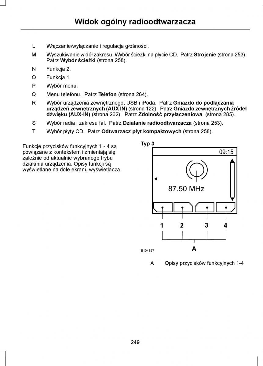 Ford Focus III 3 instrukcja obslugi / page 251