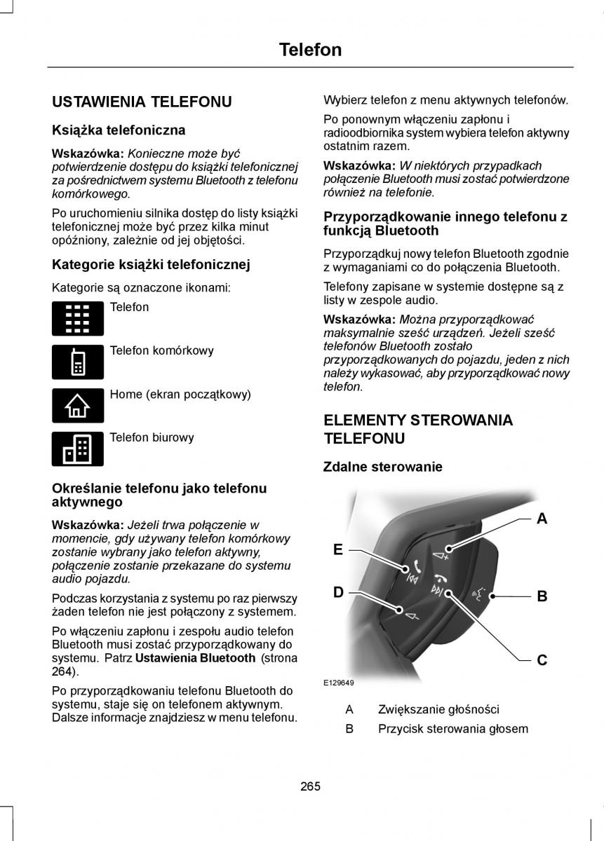 Ford Focus III 3 instrukcja obslugi / page 267