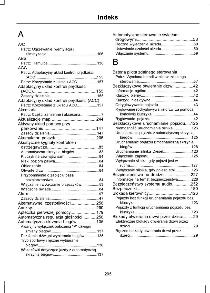 Ford Focus III 3 instrukcja obslugi / page 297