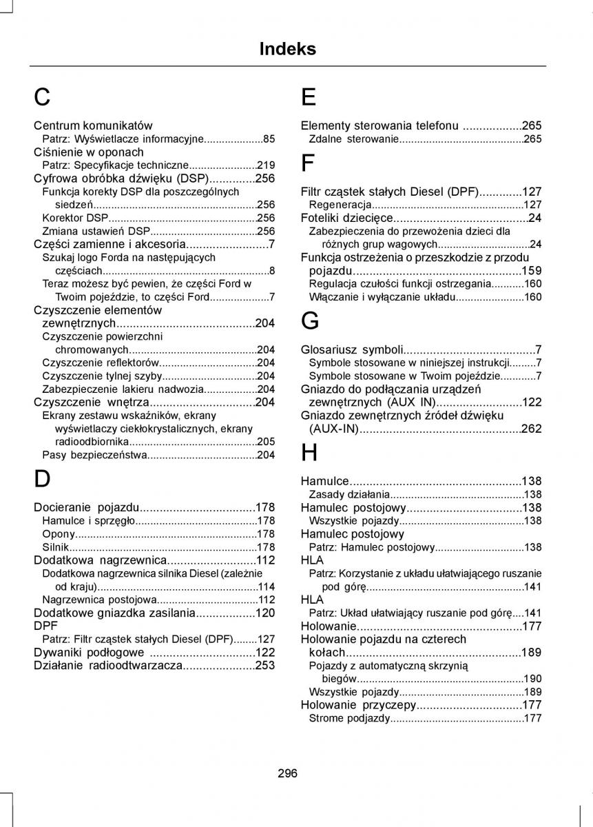 Ford Focus III 3 instrukcja obslugi / page 298