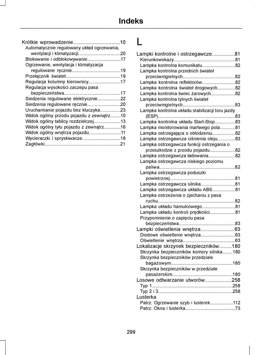 Ford Focus III 3 instrukcja obslugi / page 301