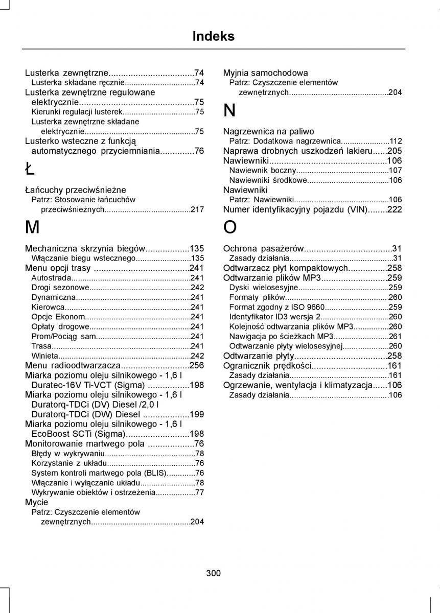 Ford Focus III 3 instrukcja obslugi / page 302