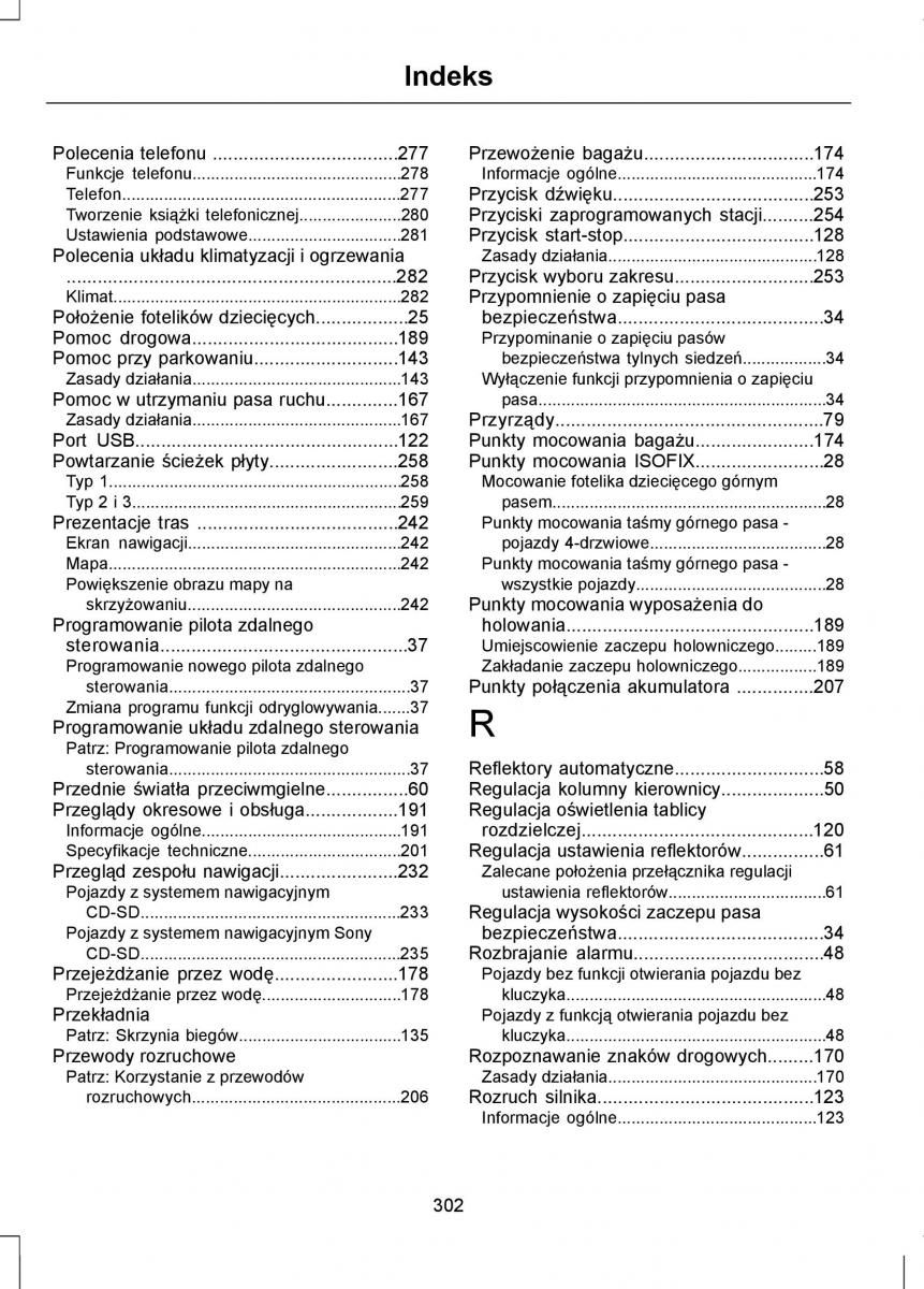 Ford Focus III 3 instrukcja obslugi / page 304