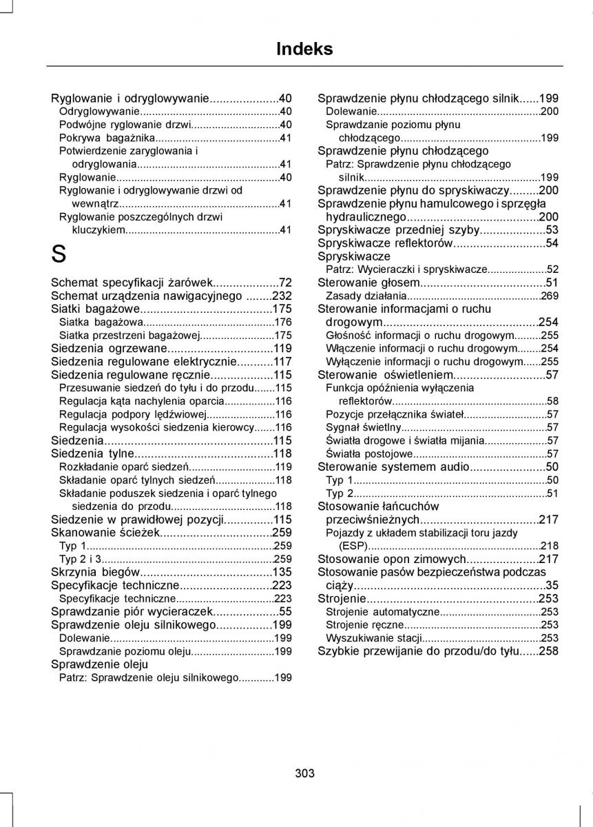 Ford Focus III 3 instrukcja obslugi / page 305