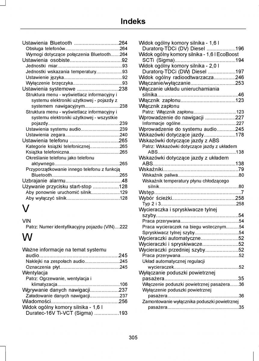 Ford Focus III 3 instrukcja obslugi / page 307