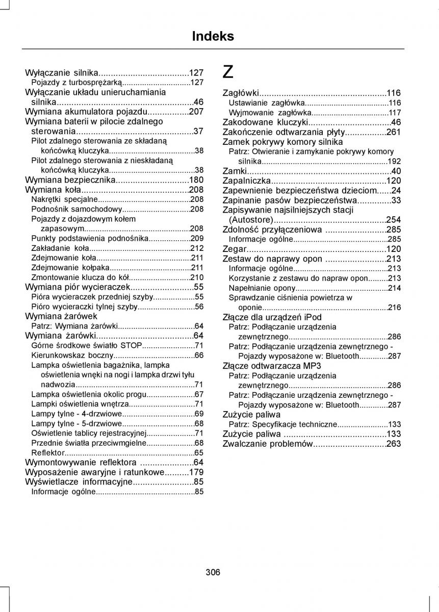 Ford Focus III 3 instrukcja obslugi / page 308