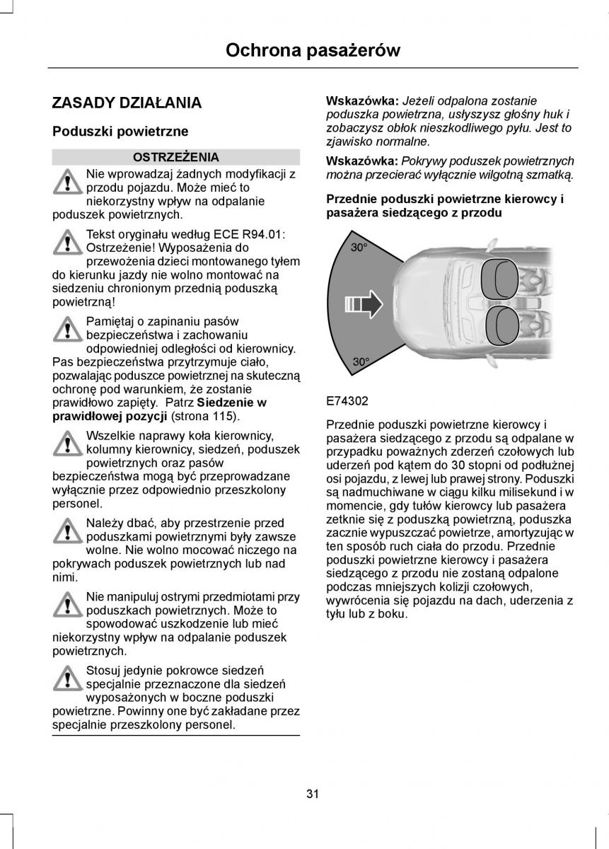 Ford Focus III 3 instrukcja obslugi / page 33