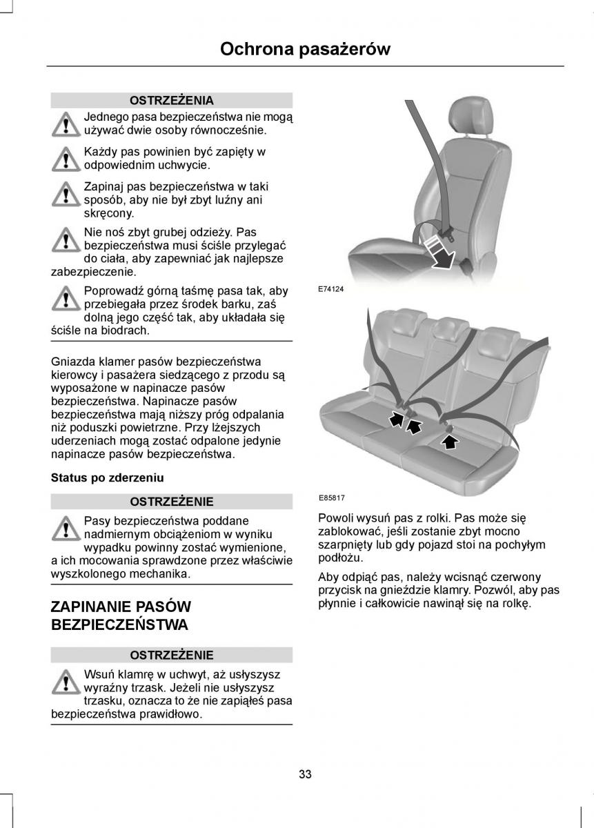 Ford Focus III 3 instrukcja obslugi / page 35