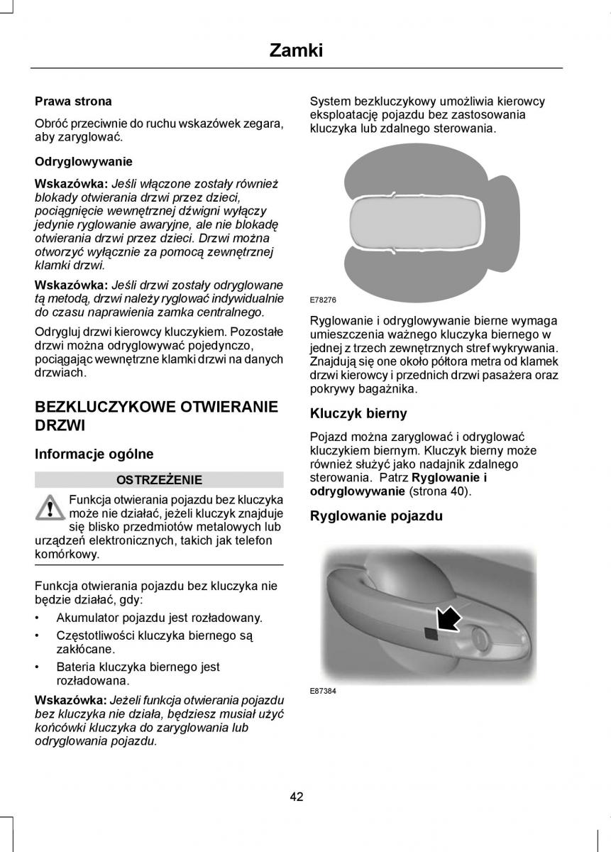 Ford Focus III 3 instrukcja obslugi / page 44