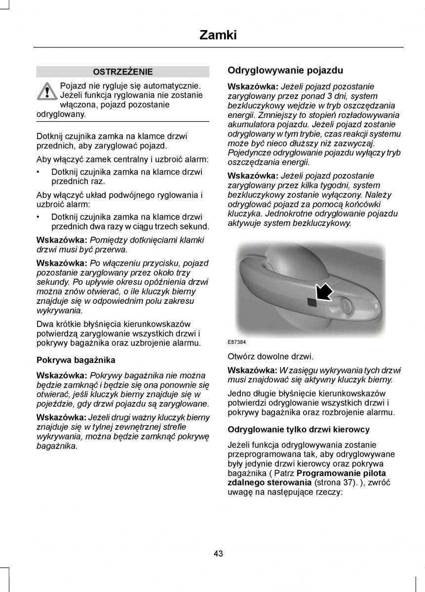 Ford Focus III 3 instrukcja obslugi / page 45