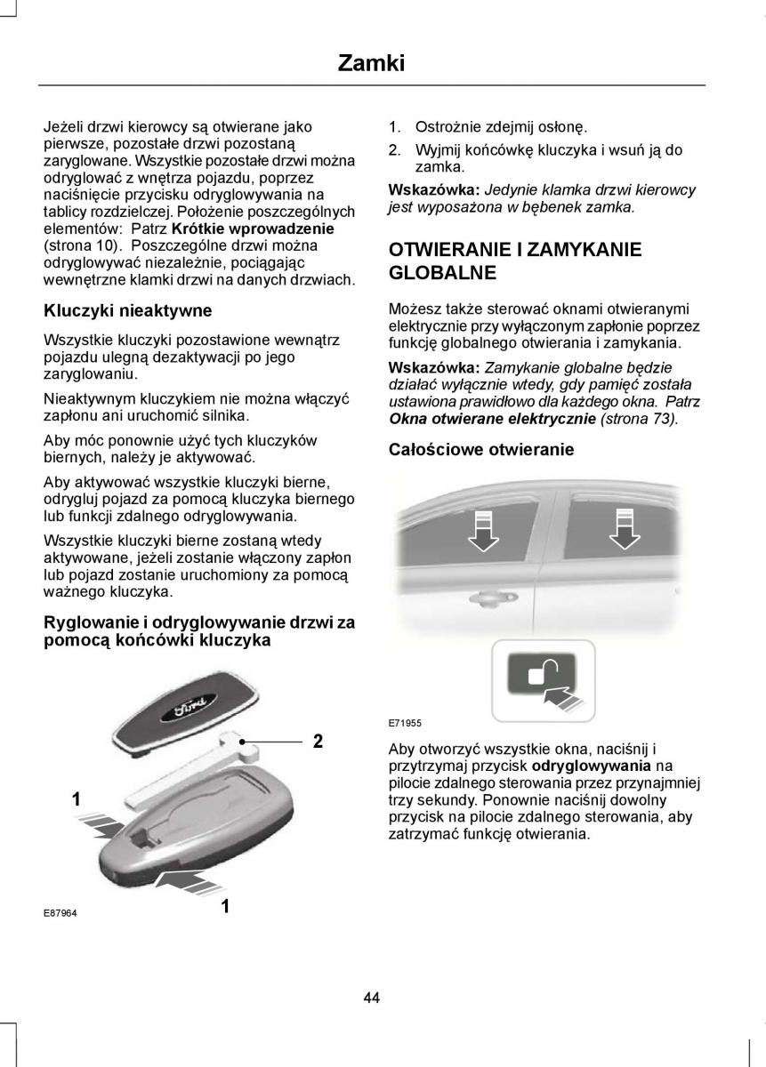 Ford Focus III 3 instrukcja obslugi / page 46