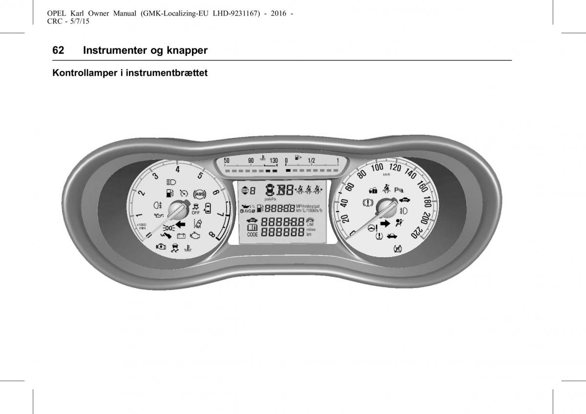 Opel Karl Bilens instruktionsbog / page 63