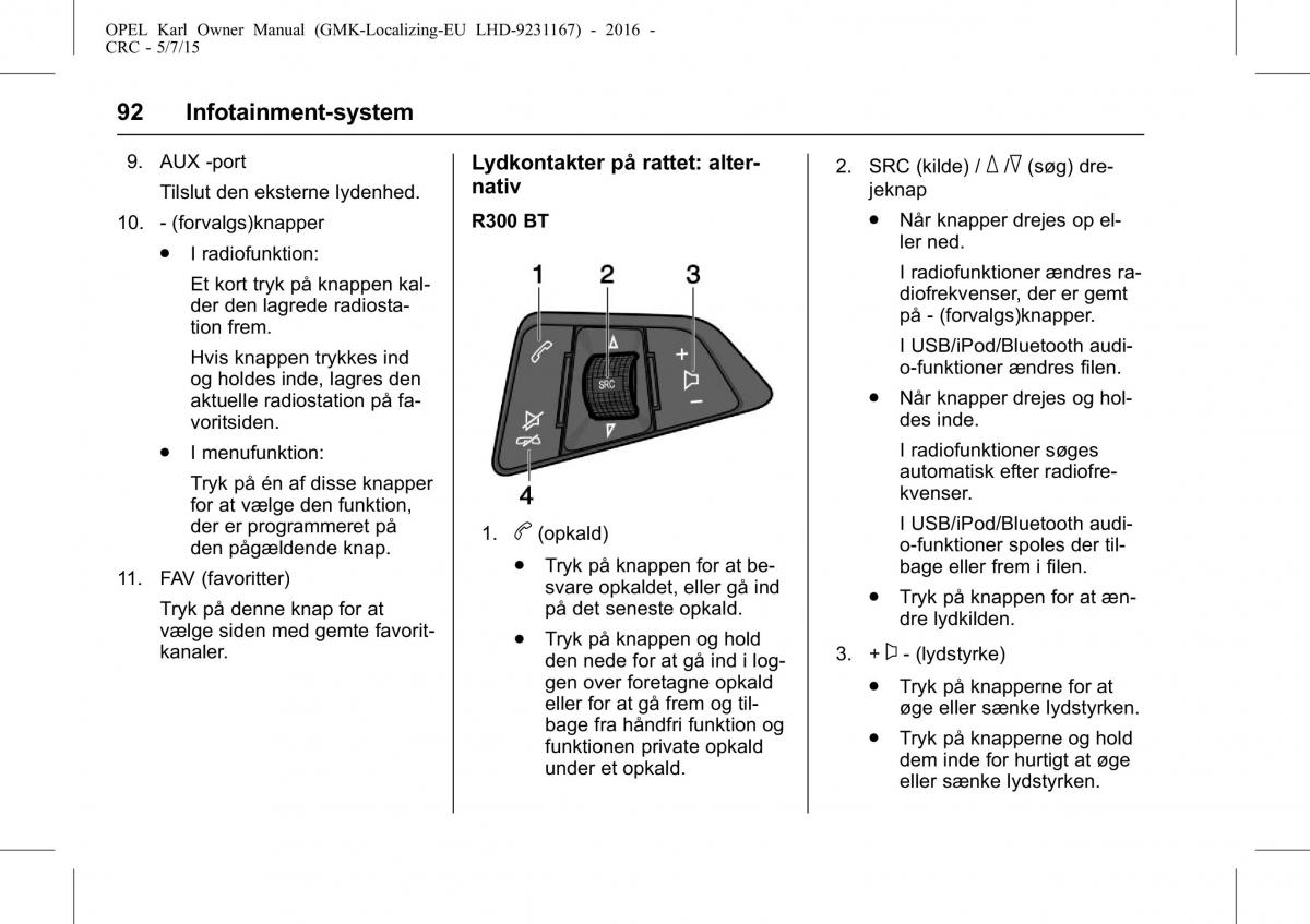 Opel Karl Bilens instruktionsbog / page 93