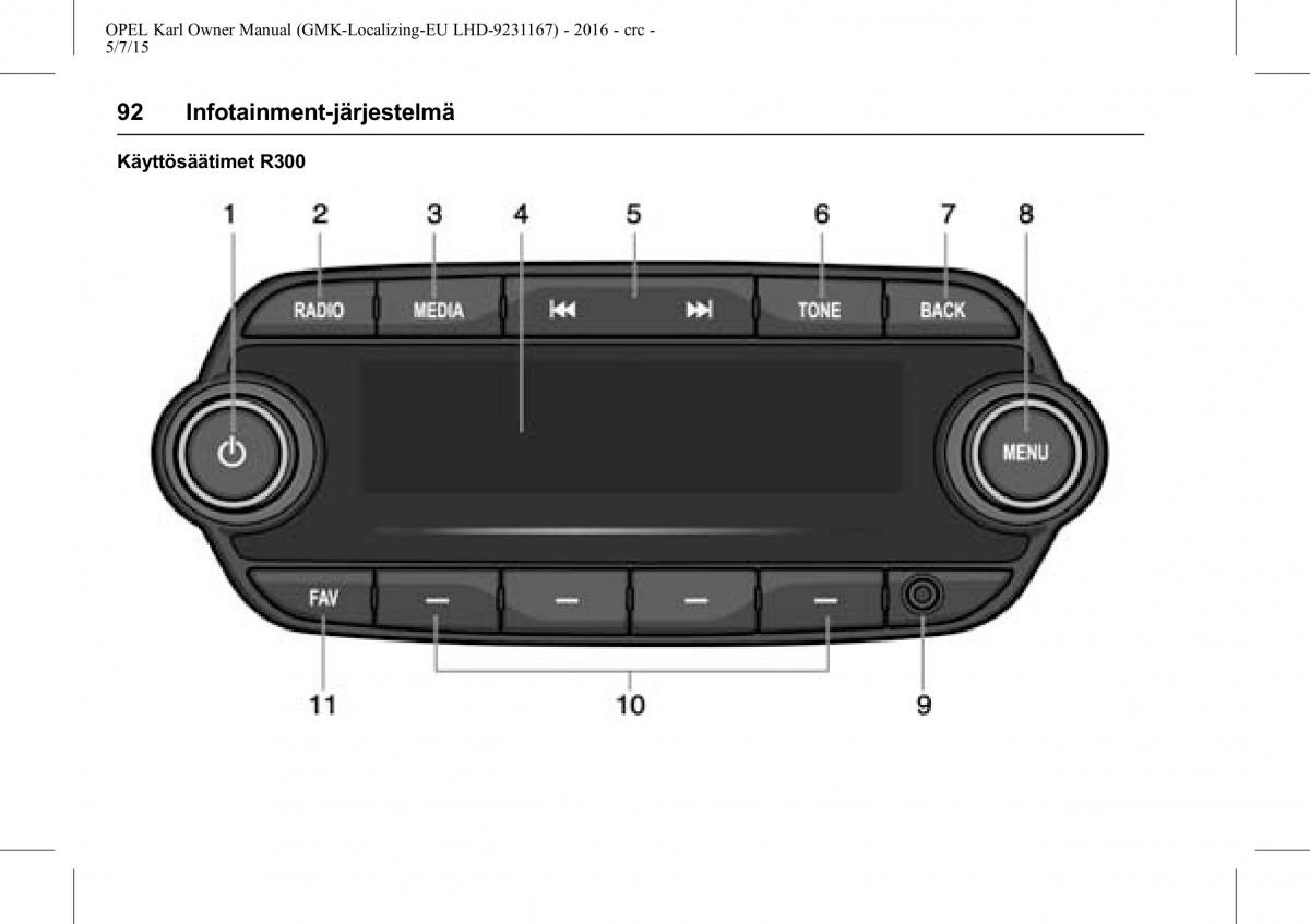 Opel Karl owners manual / page 93