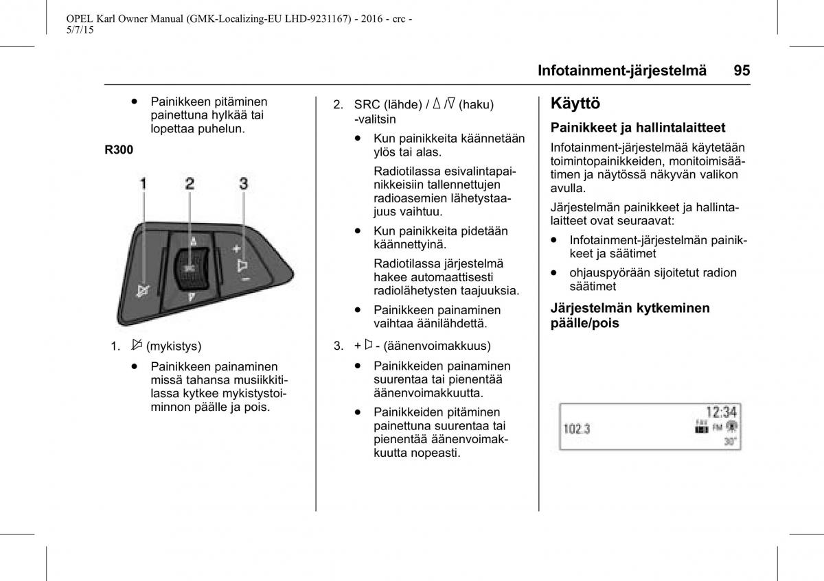 Opel Karl owners manual / page 96