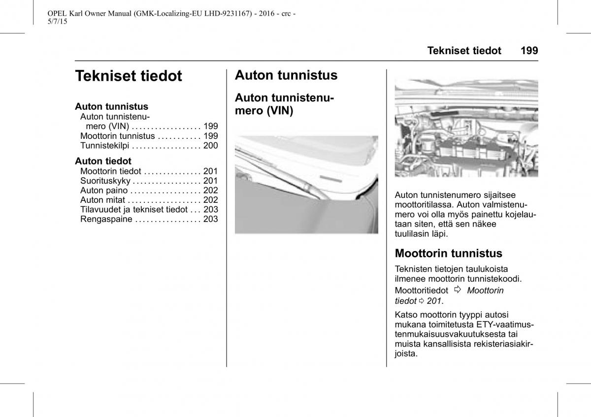 Opel Karl owners manual / page 200