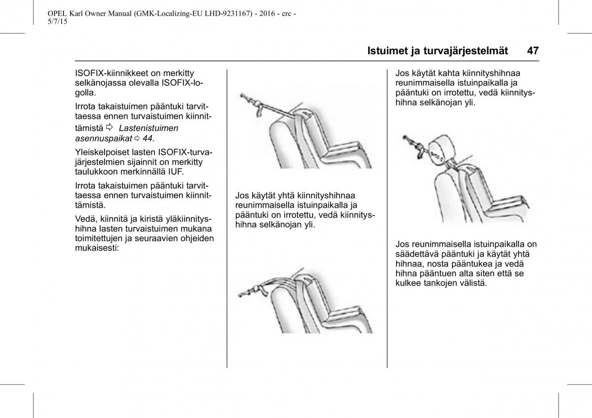 Opel Karl owners manual / page 48