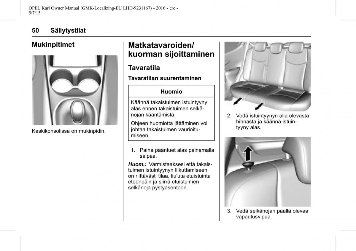 Opel Karl owners manual / page 51