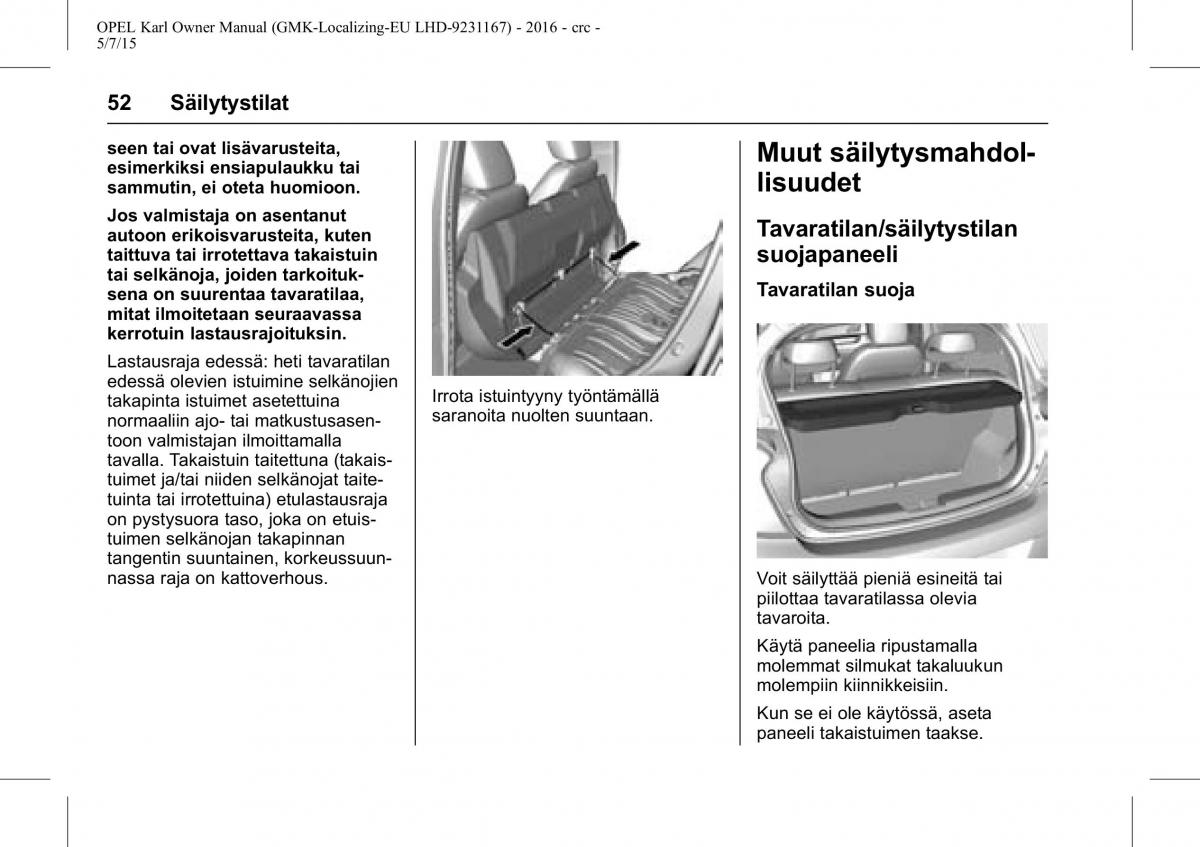 Opel Karl owners manual / page 53