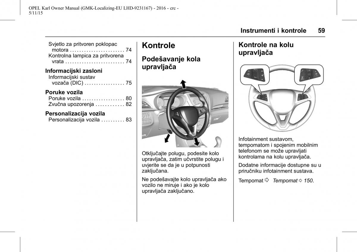 Opel Karl vlasnicko uputstvo / page 60