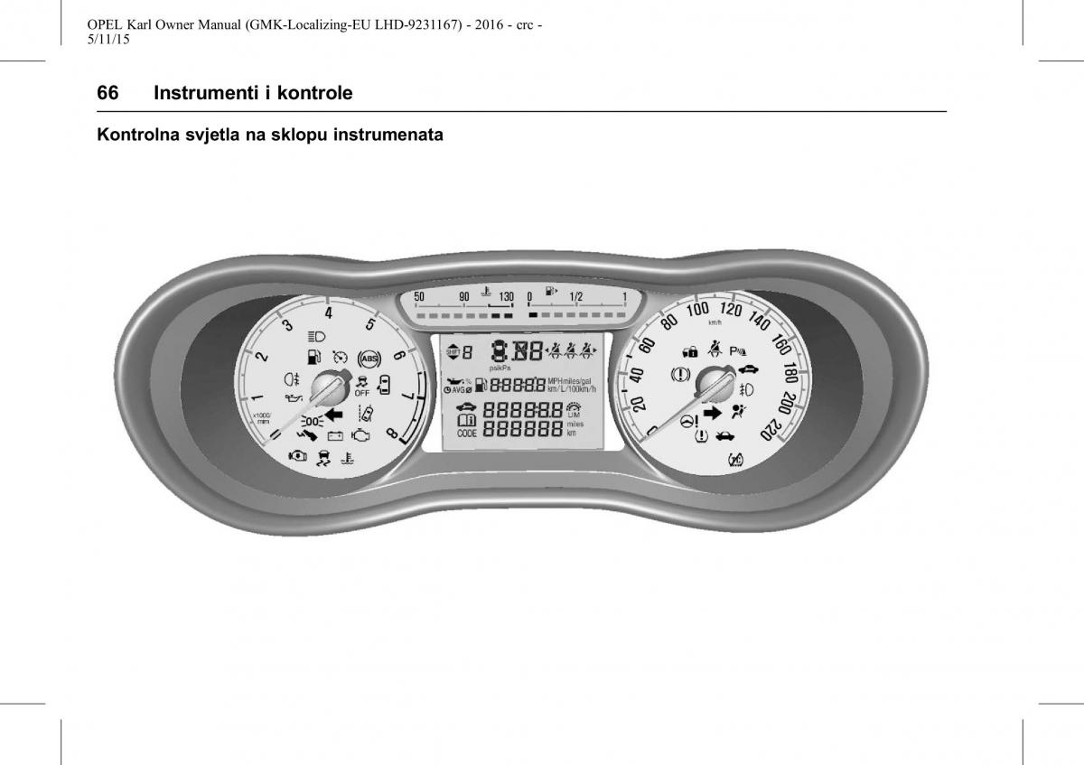 Opel Karl vlasnicko uputstvo / page 67