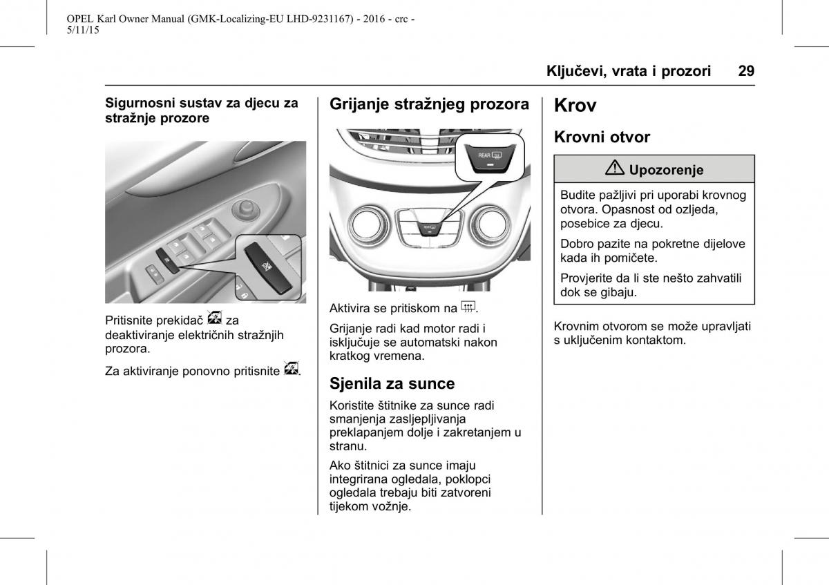 Opel Karl vlasnicko uputstvo / page 30