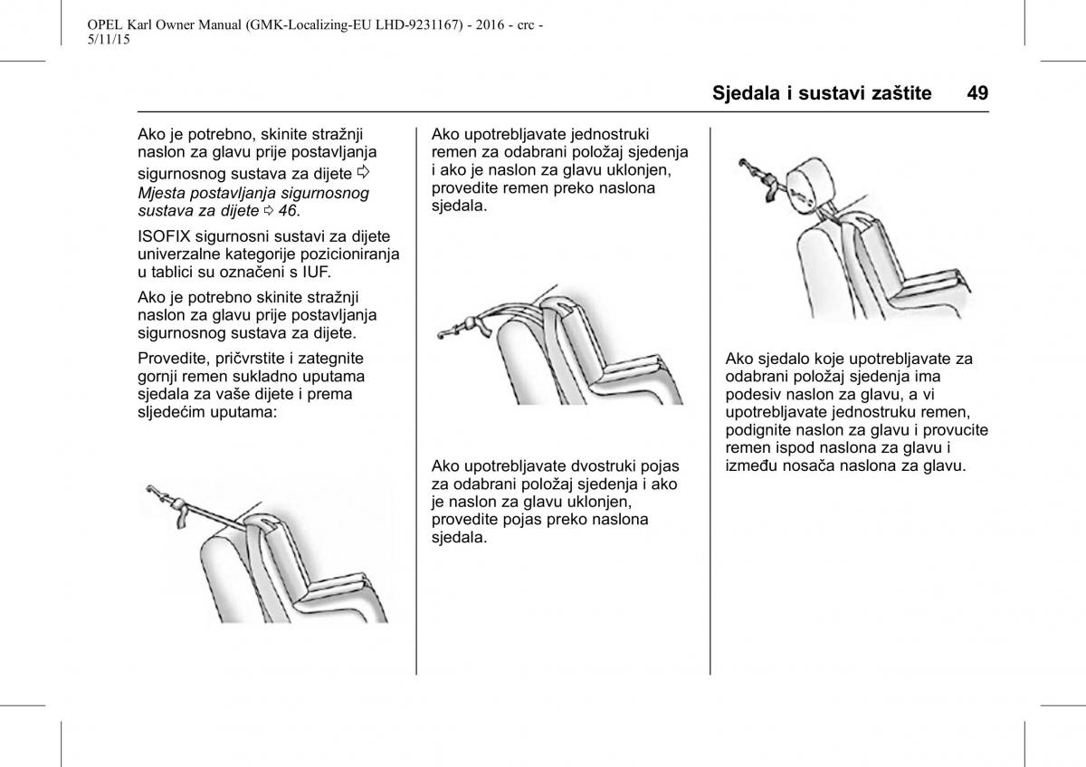 Opel Karl vlasnicko uputstvo / page 50