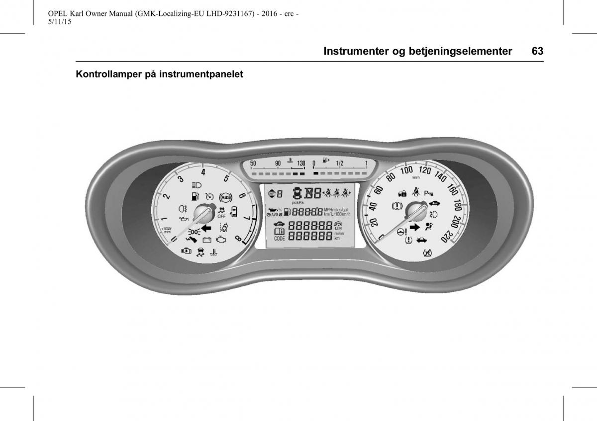 Opel Karl bruksanvisningen / page 64