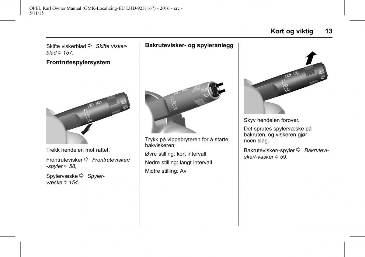 Opel Karl bruksanvisningen / page 14