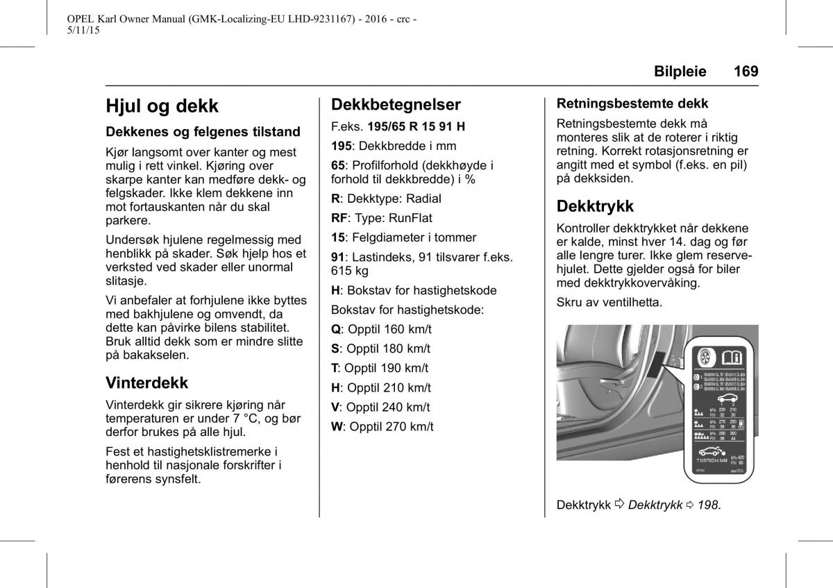 Opel Karl bruksanvisningen / page 170