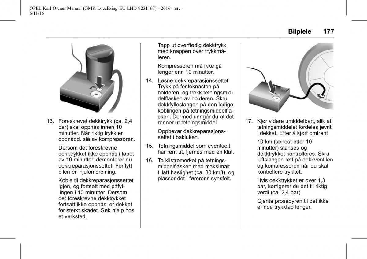 Opel Karl bruksanvisningen / page 178