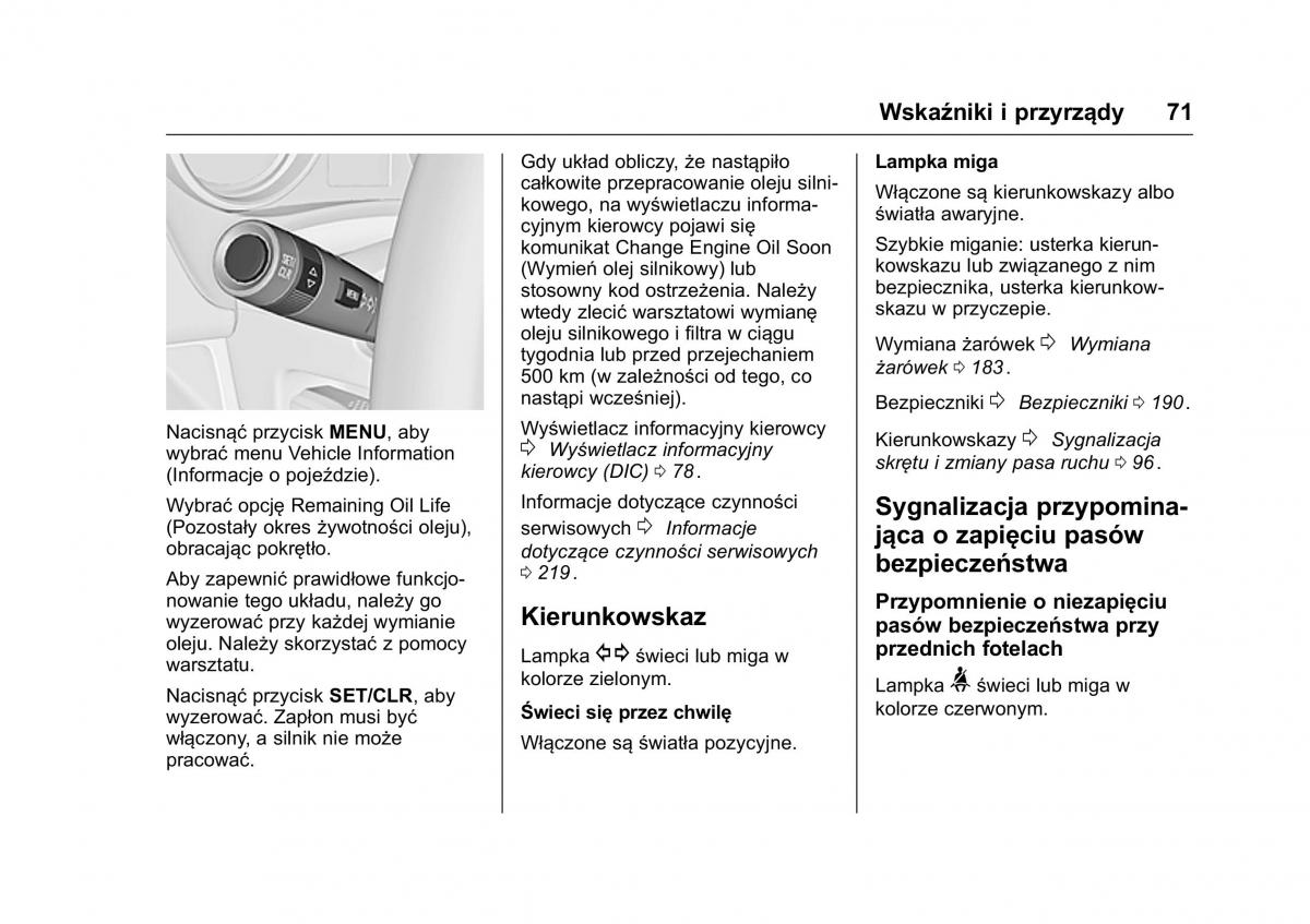 Opel Karl instrukcja obslugi / page 72