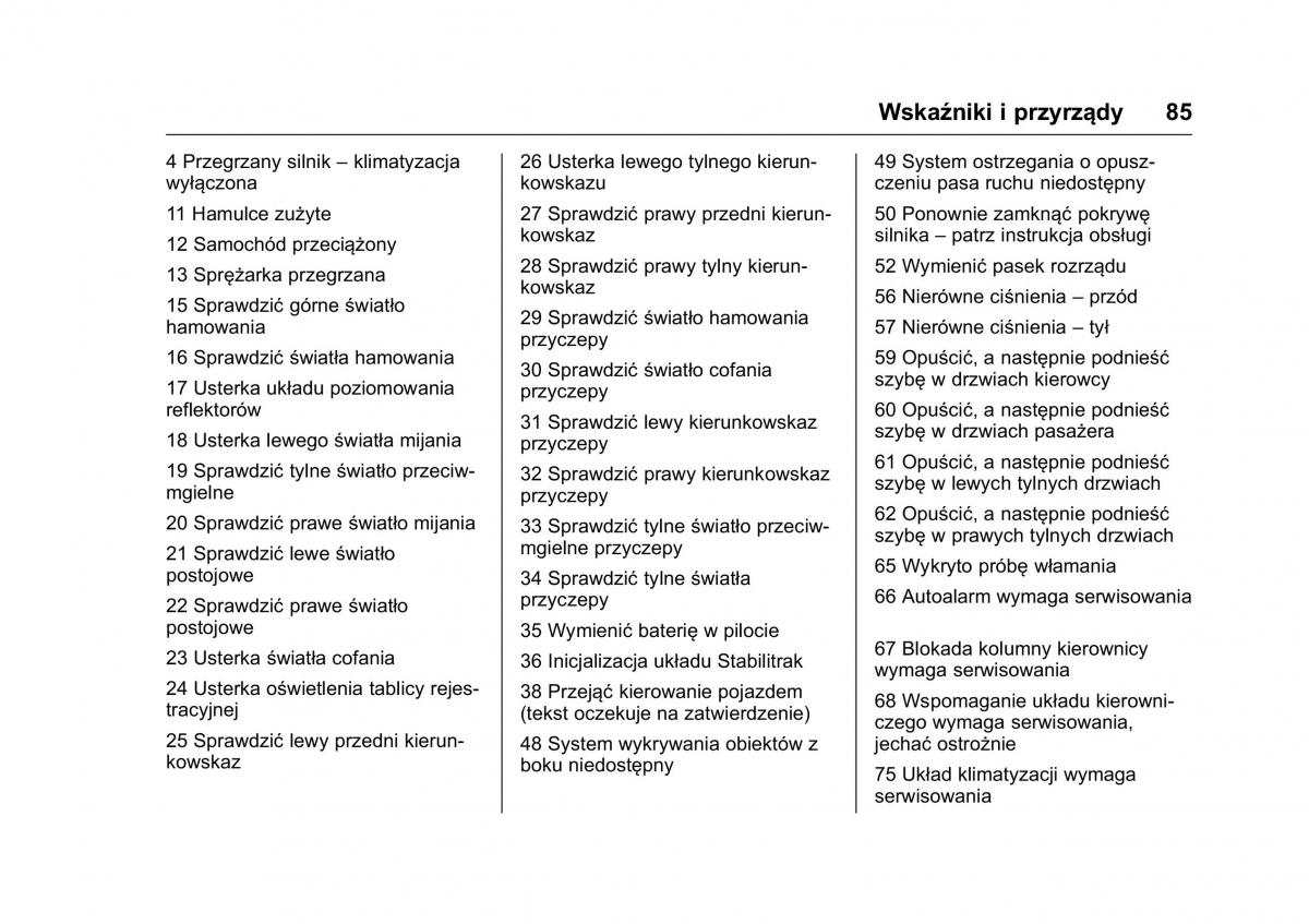 Opel Karl instrukcja obslugi / page 86