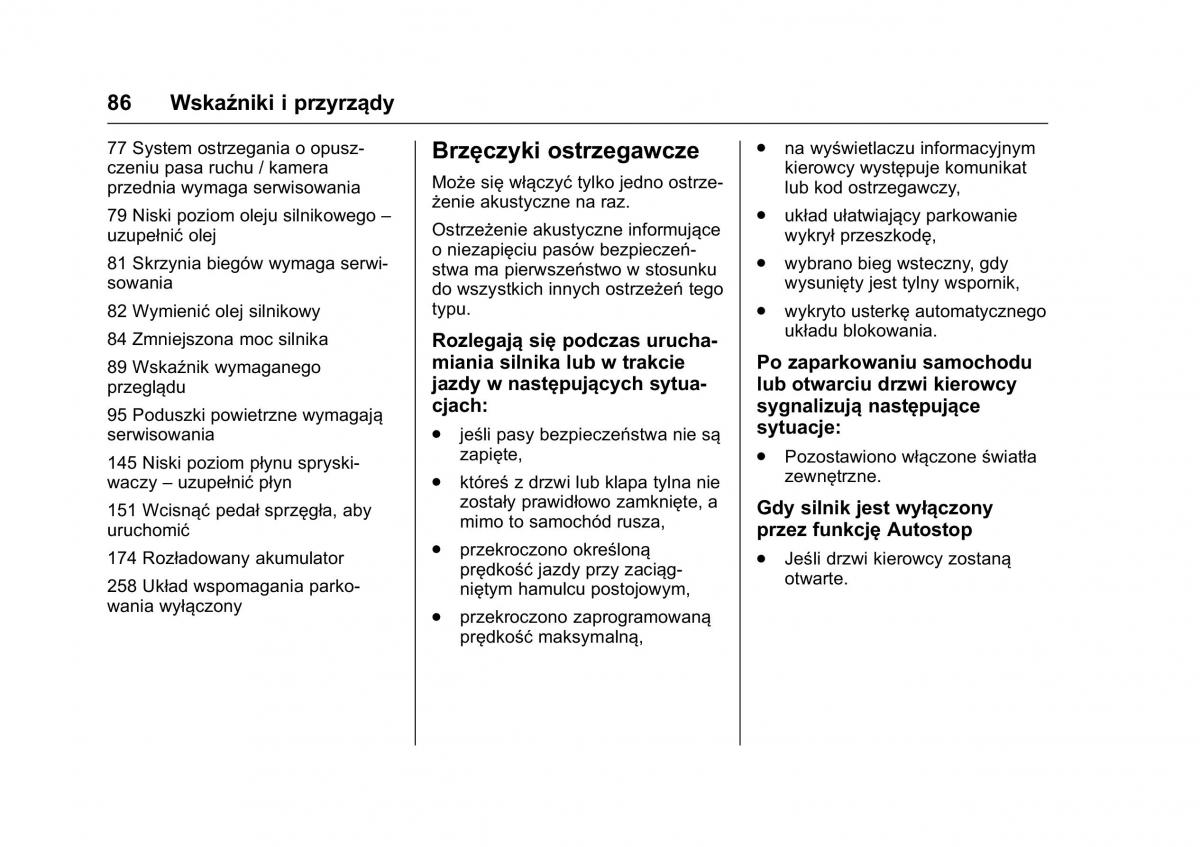 Opel Karl instrukcja obslugi / page 87