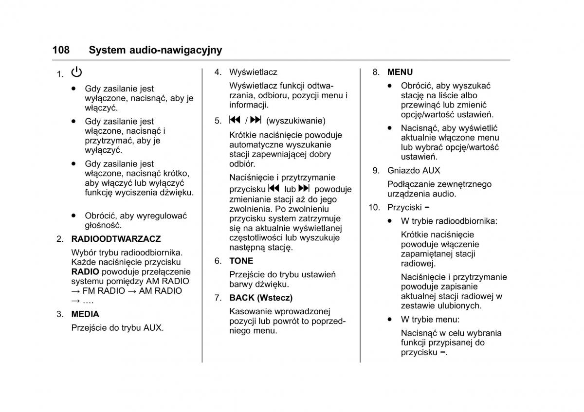 Opel Karl instrukcja obslugi / page 109