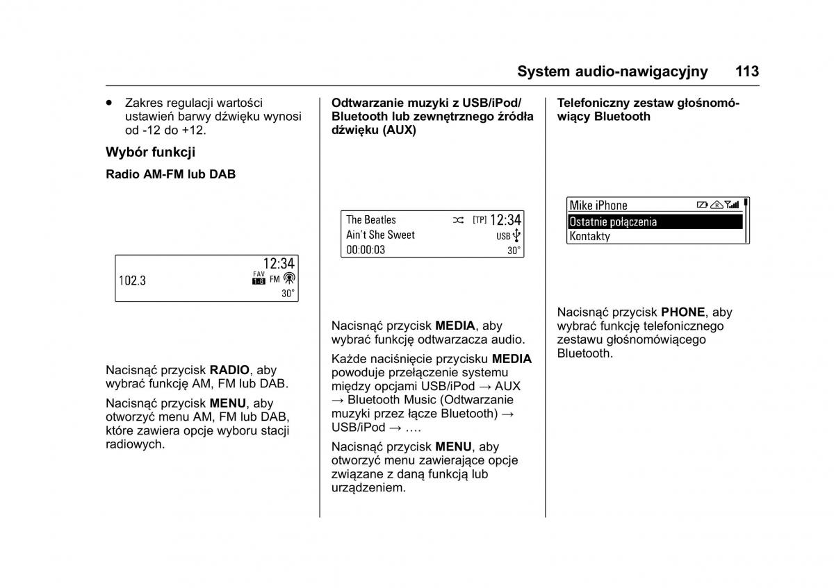 Opel Karl instrukcja obslugi / page 114