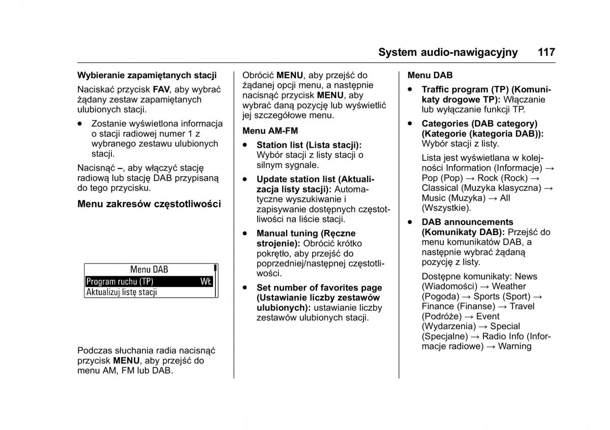 Opel Karl instrukcja obslugi / page 118