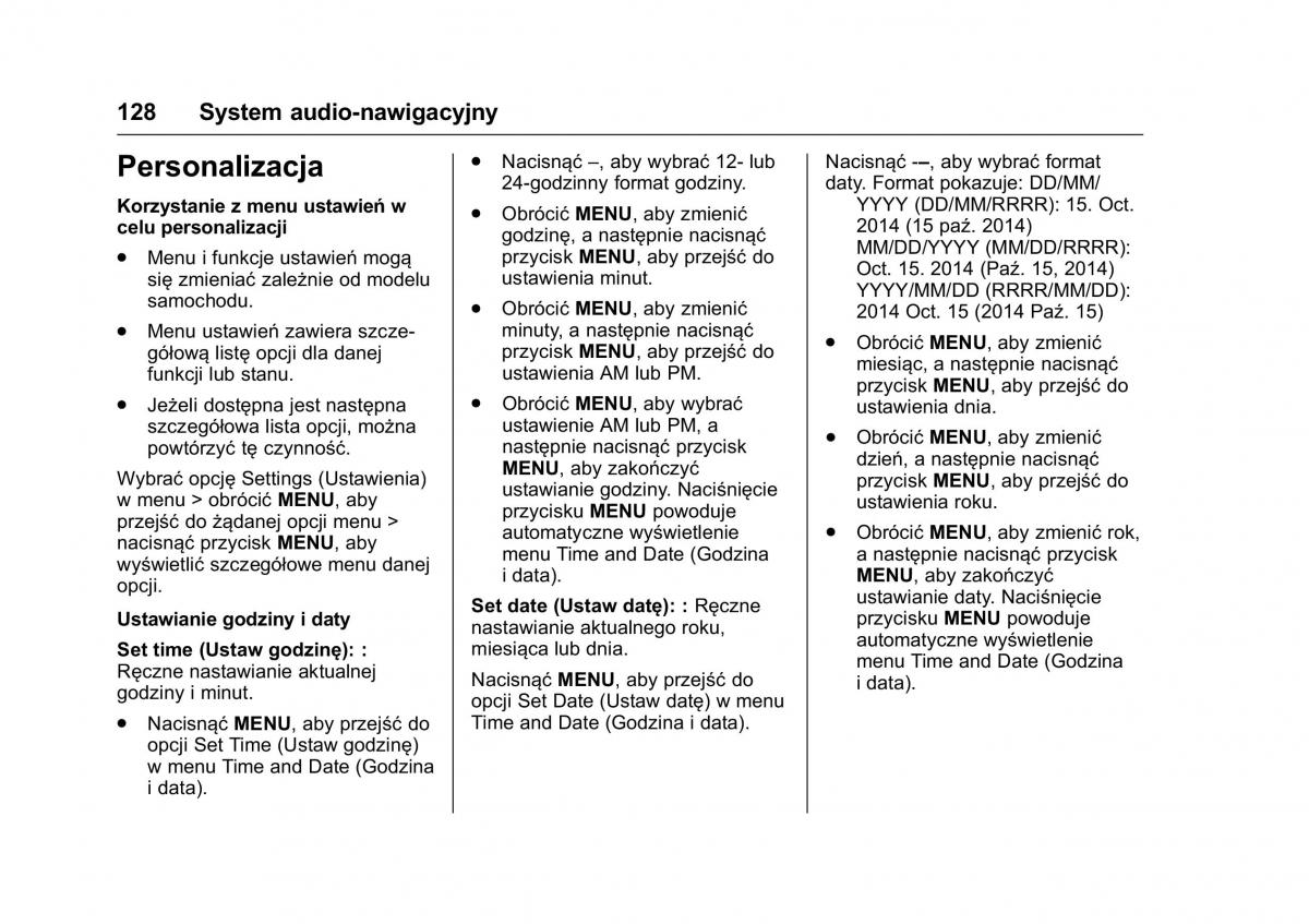 Opel Karl instrukcja obslugi / page 129