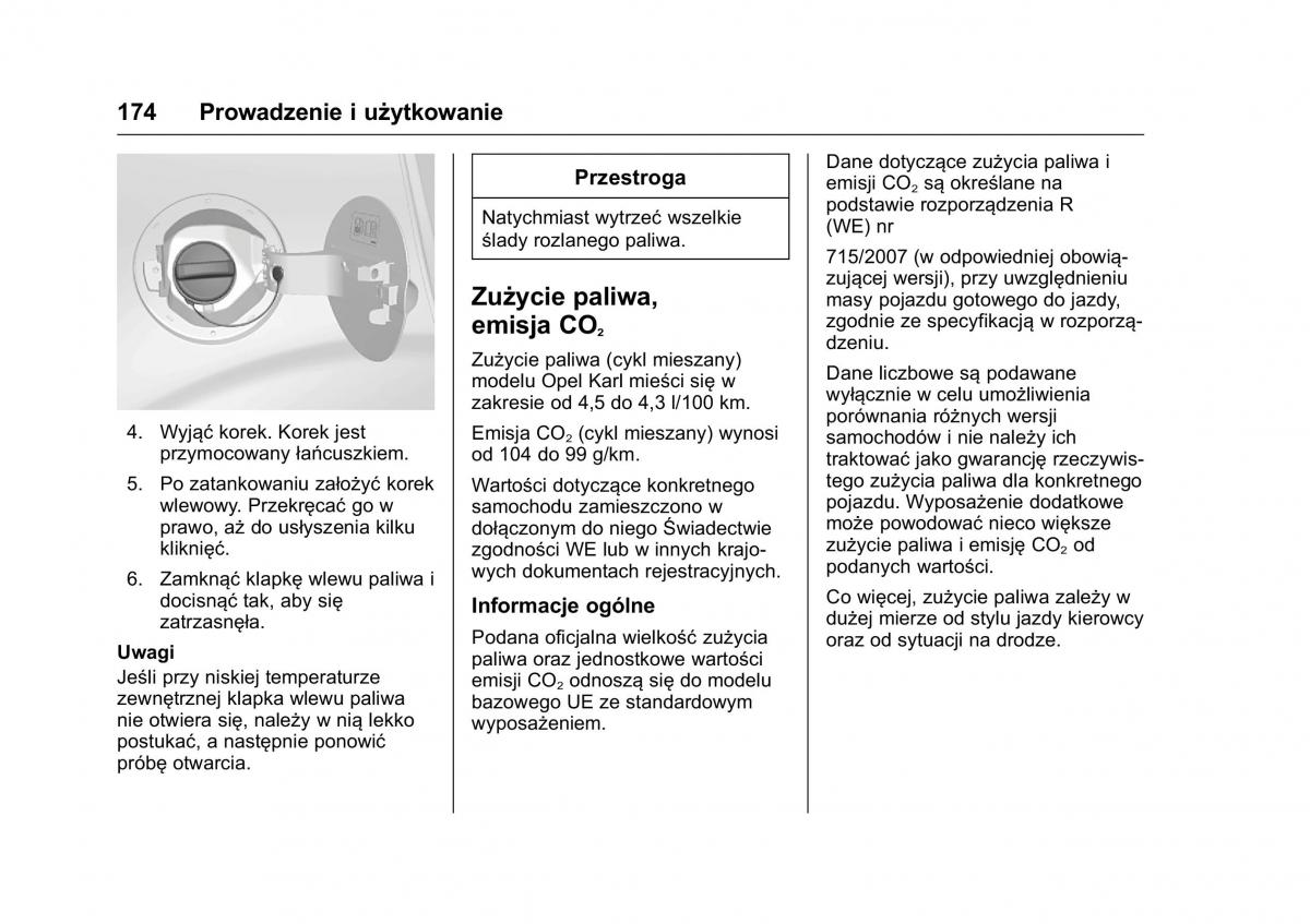 Opel Karl instrukcja obslugi / page 175