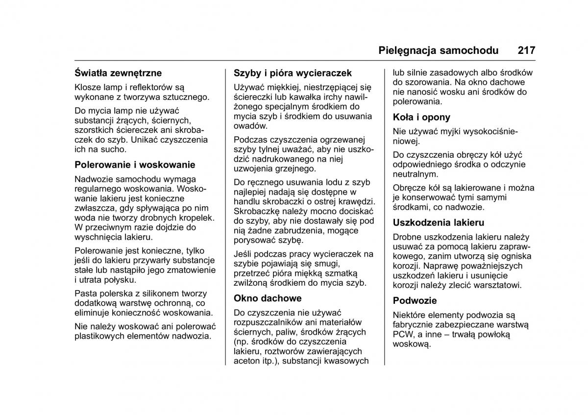 Opel Karl instrukcja obslugi / page 218